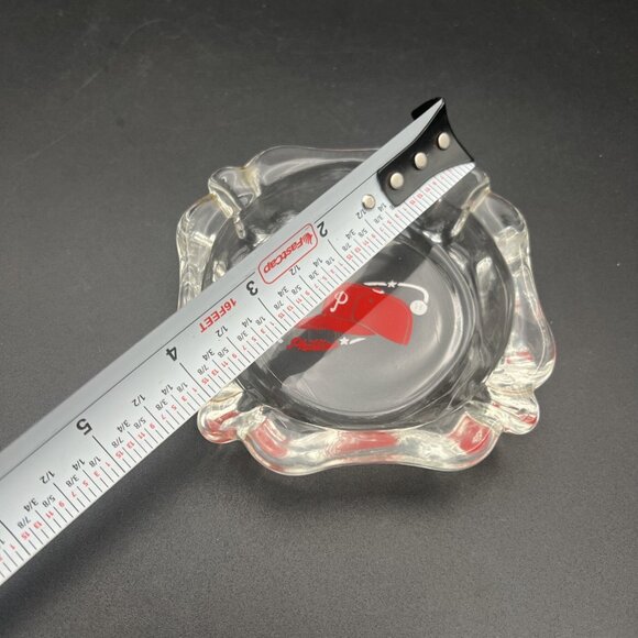 VTG 1950's era Philadelphia Phillies Glass Ashtray Baseball Red Cap ~4" - Picture 5 of 7